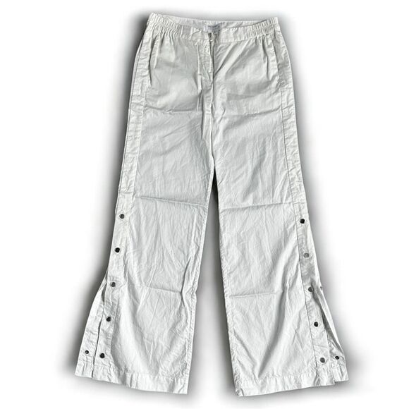 NWOT Equipment Femme *flaw* White Wide Straight Leg w/ Snap bottom Pockets Small - Picture 1 of 14